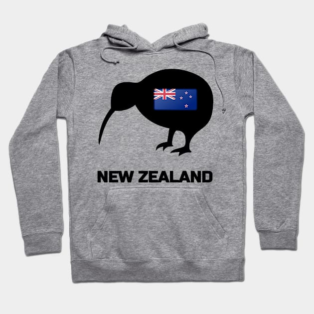 Kiwi Bird New Zealand Flag Hoodie by johnnie2749